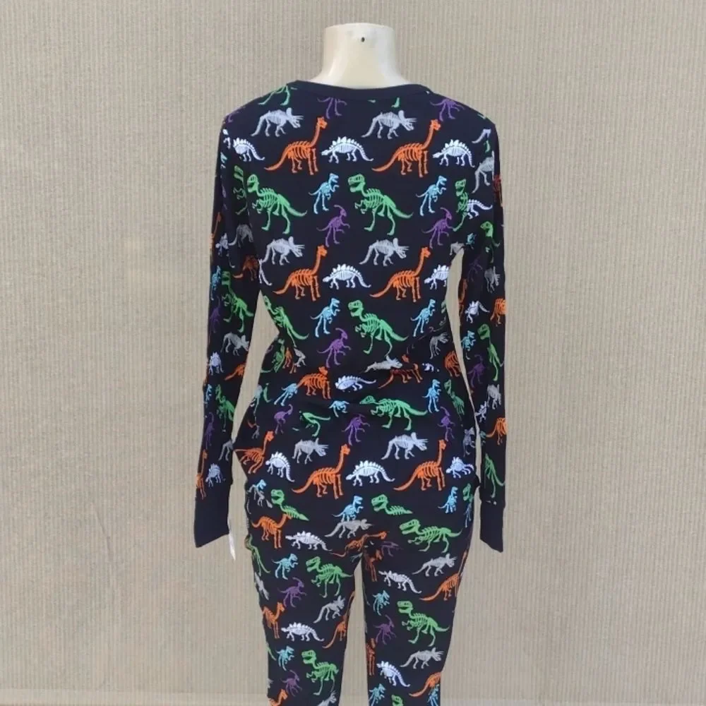 COPY - NWT Dapper Dinos: Women's Dino Skeleton Print Matching Family Pajama Set - Picture 5 of 8